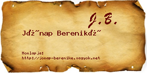 Jónap Bereniké névjegykártya